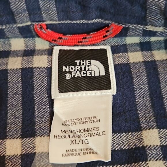 The North Face Men's Blue & Cream plaid long sleeve shirt size XL - Picture 7 of 10